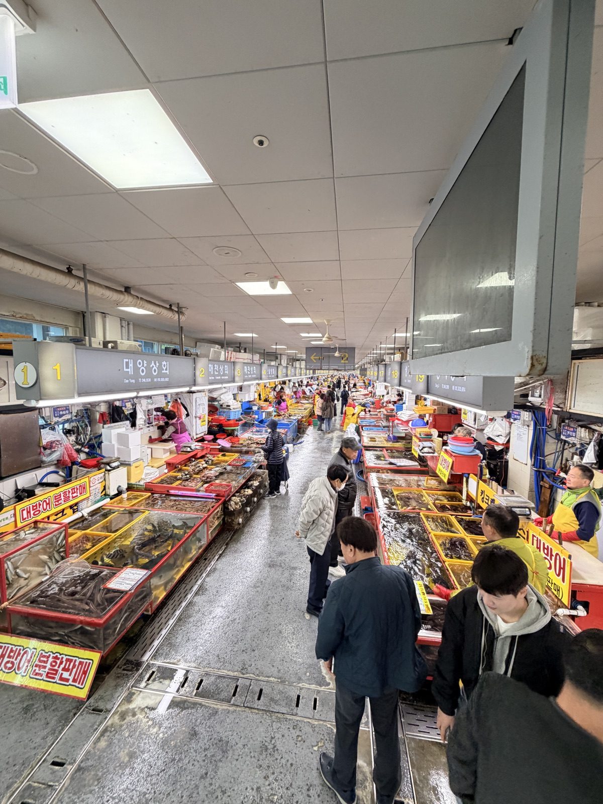 札嘎其市場海鮮攤位通道