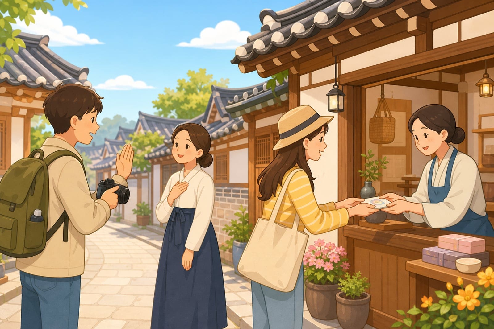 韓國旅遊拍照同意與雙手接物禮儀插圖