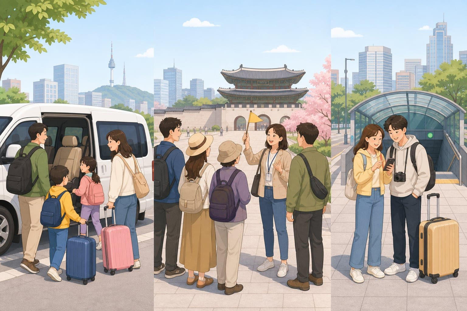 韓國包車團體旅遊自由行三種旅遊方式比較情境