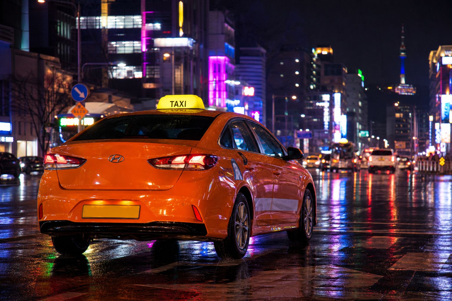 韓國夜間市區計程車