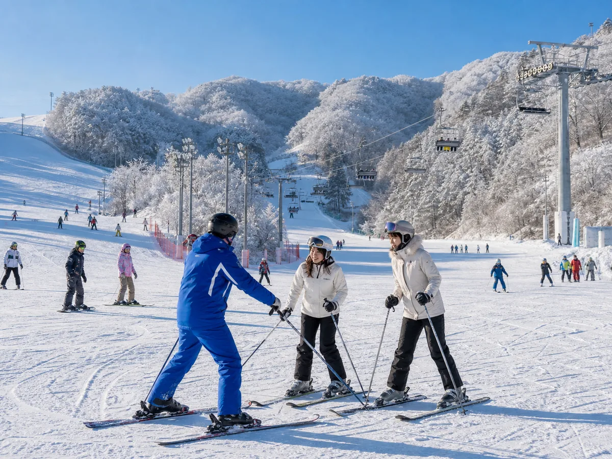 江原道伊利西安滑雪場雪道與冬季滑雪體驗