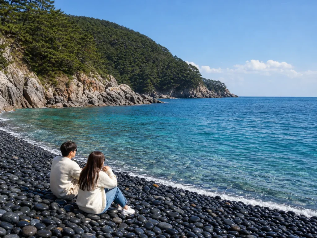 學洞黑卵石海灘
