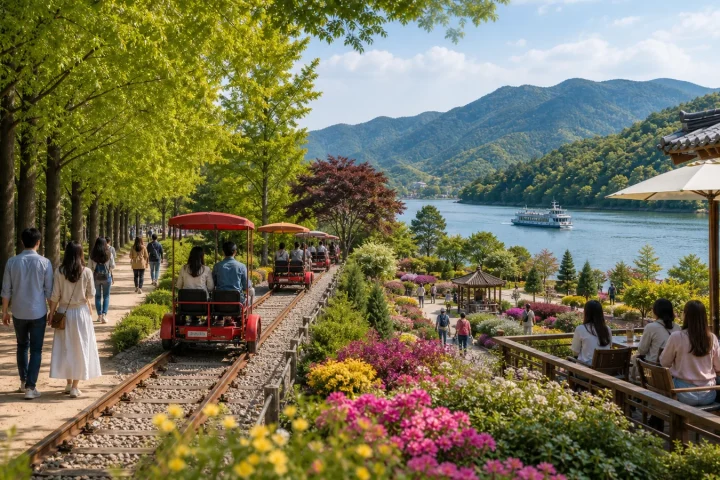 南怡島＋江村鐵道自行車＋晨靜樹木園｜首爾中文司機導遊包車