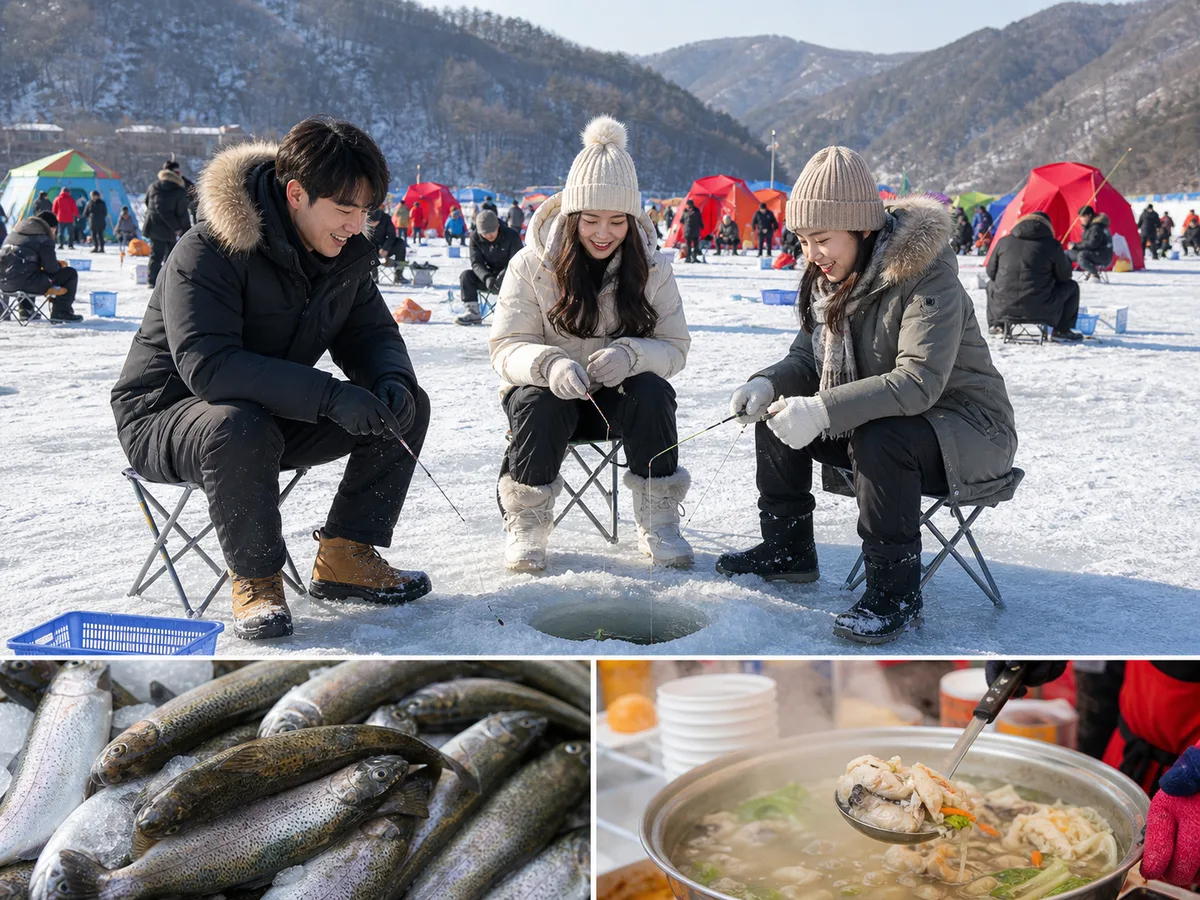 華川冬季冰釣與冰雪節活動場景
