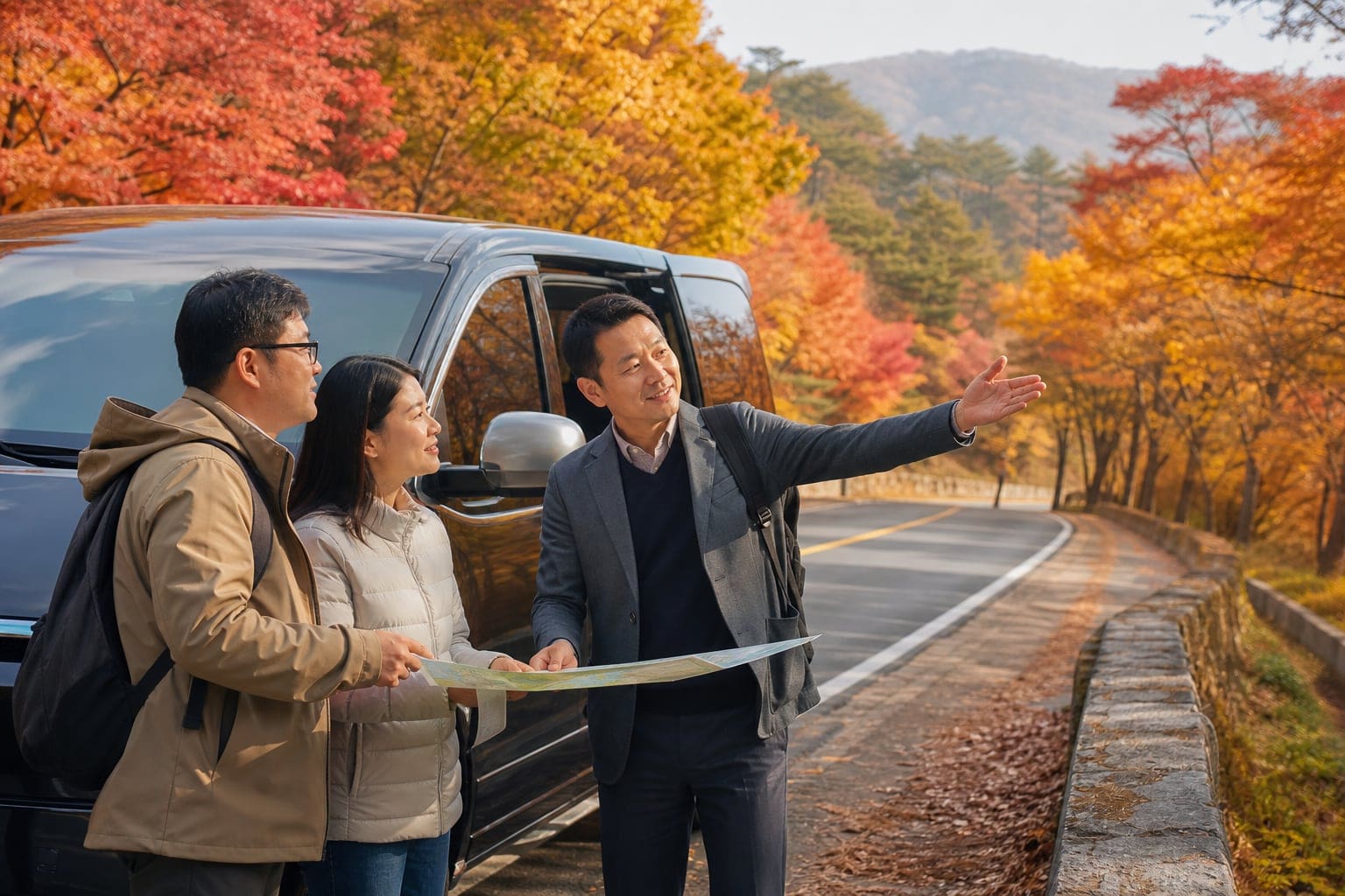韓國秋季賞楓包車導遊規劃路線情境