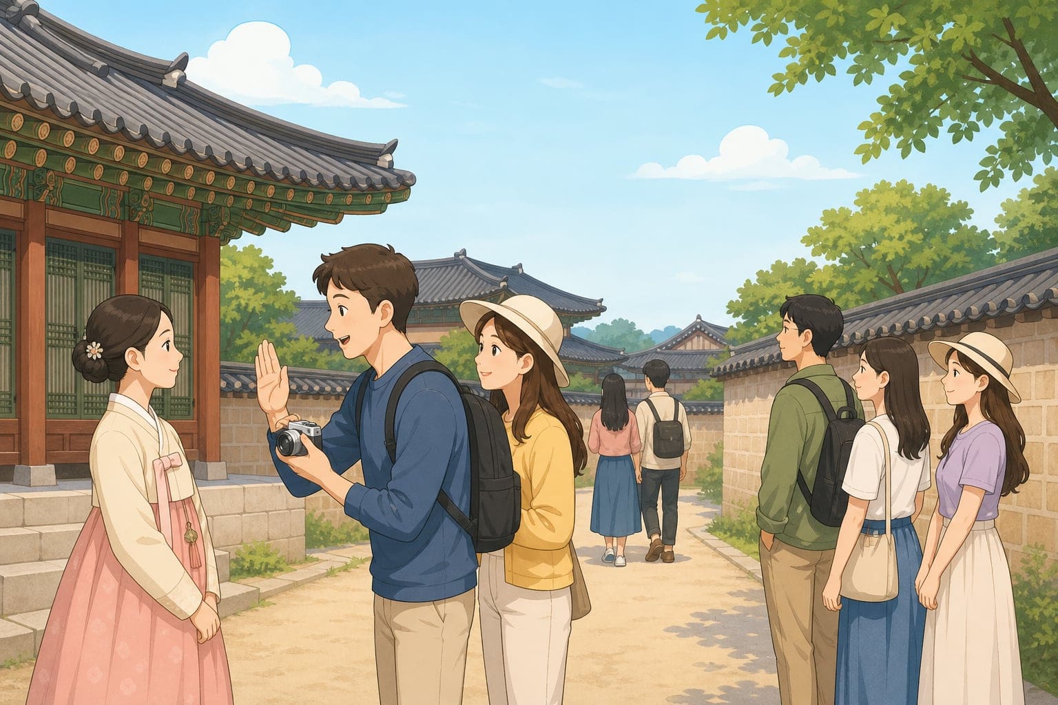 韓國韓屋宮殿拍照前徵求同意禮儀插圖