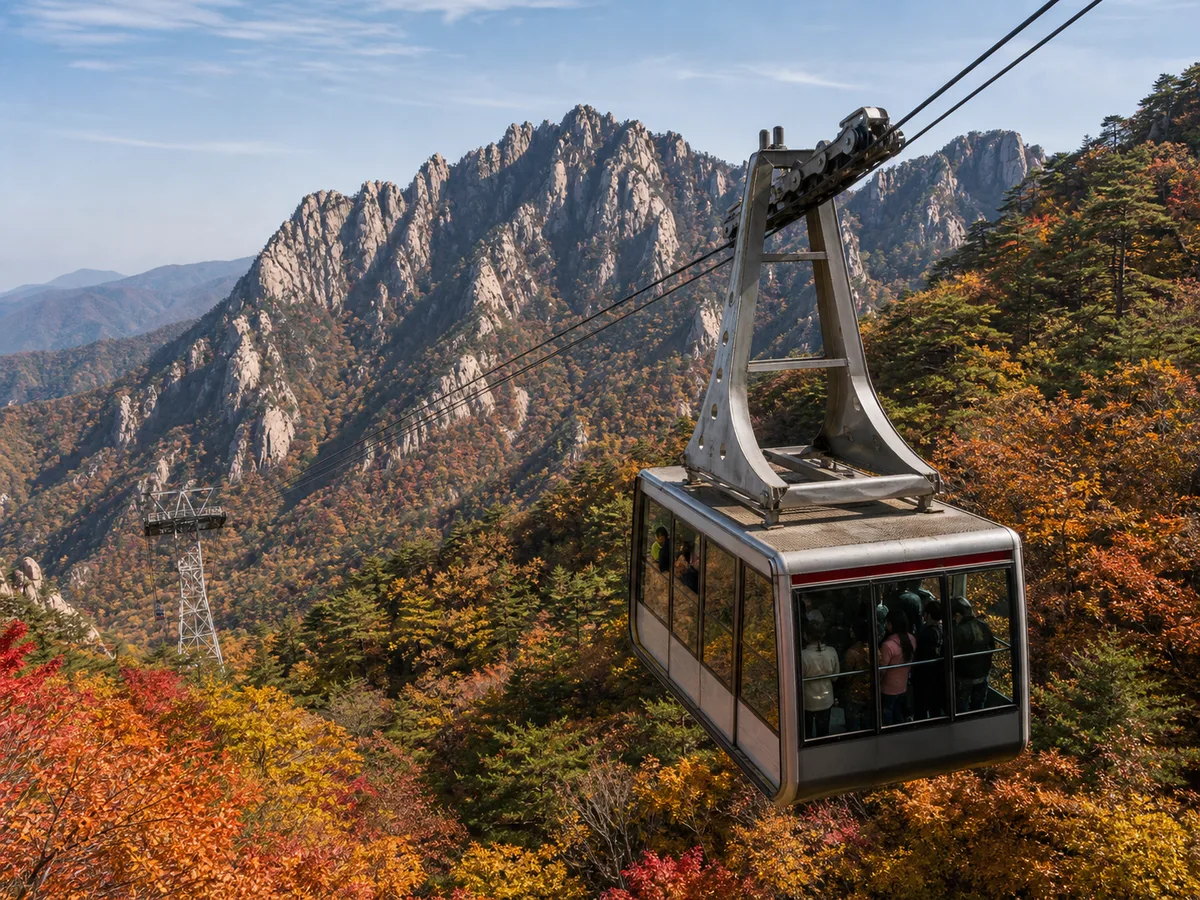 雪嶽山纜車與冬季山岳景觀
