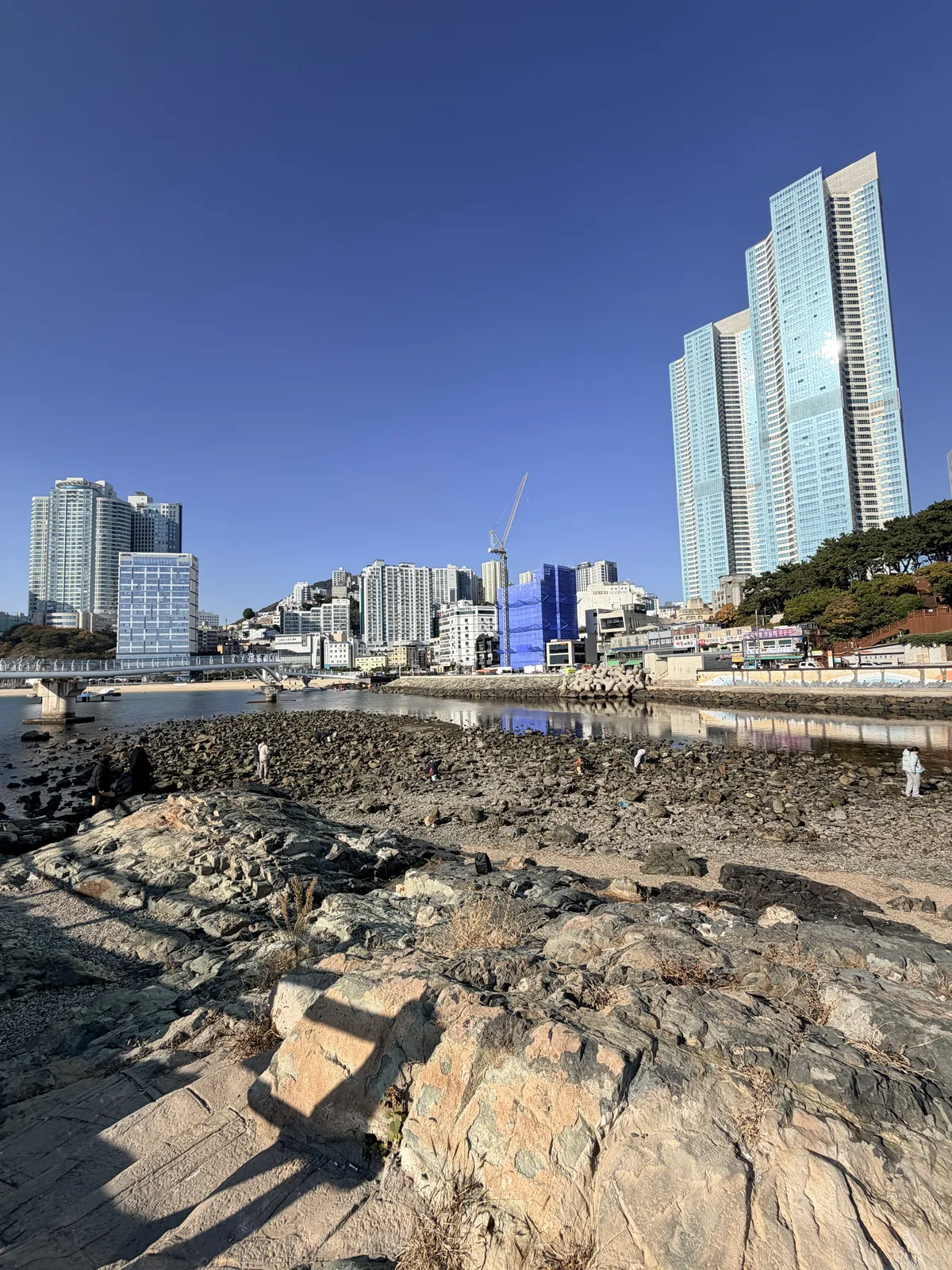 松島天空步道下方岩岸與城市景觀