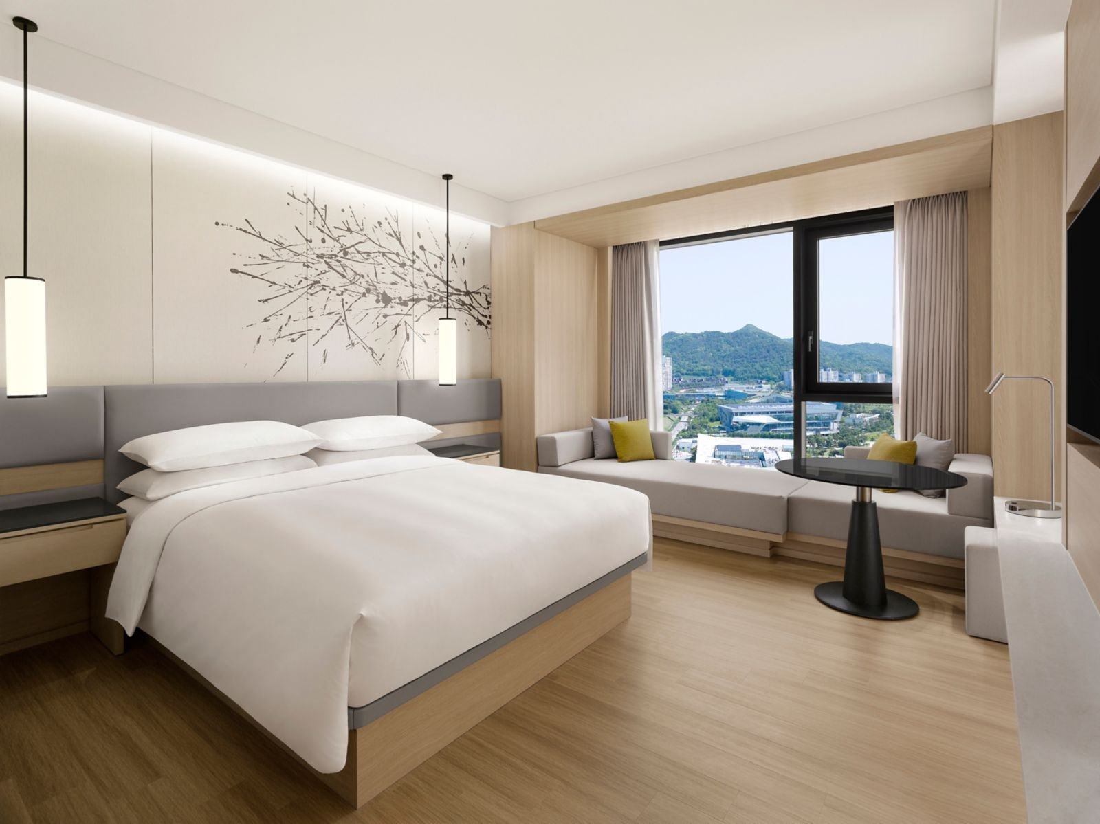 Deluxe King 湖景客房的窗景