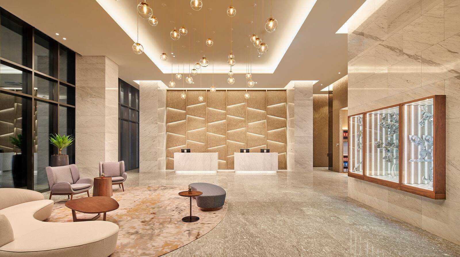 酒店大廳的接待空間與座椅