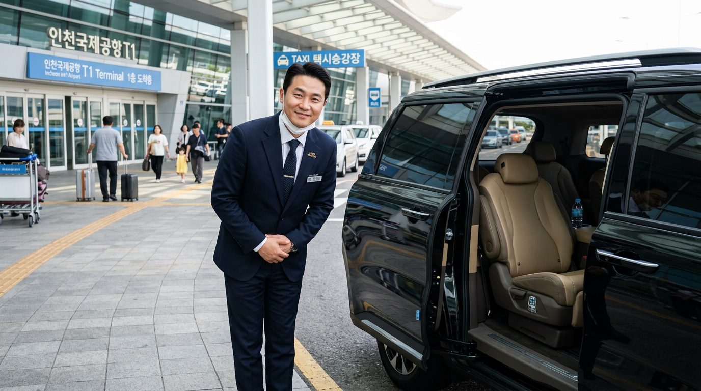 韓國專屬商務包車司機於仁川機場迎賓接送