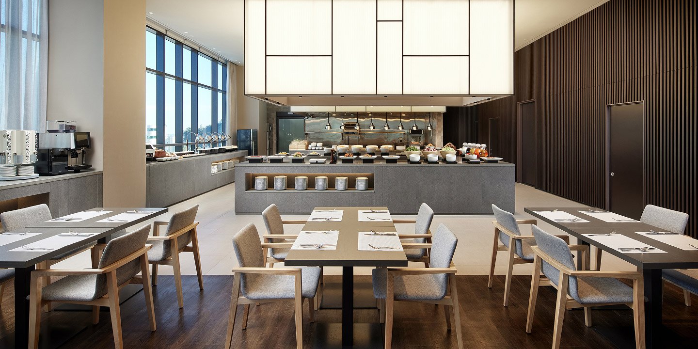 新羅舒泰麗水的餐廳用餐空間