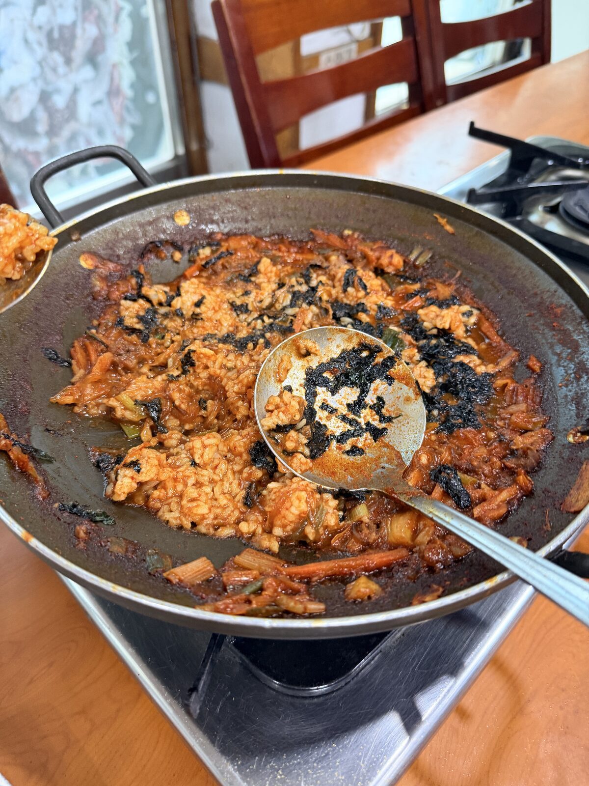 三姬章魚牛肉鍋吃完後加入海苔炒飯